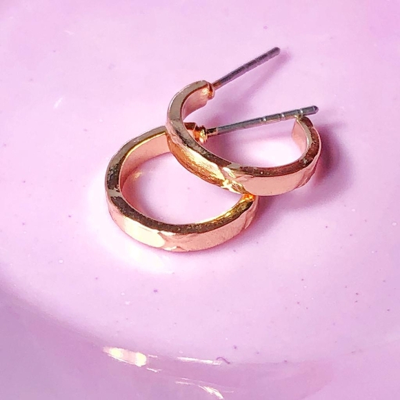 EXTRA SMALL DAINTY GOLD HOOPS - Picture 1 of 1